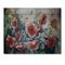 Designart - Retro Bouquet of Poppies - Traditional Print on Natural Pine Wood